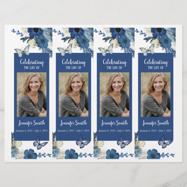 Rosa Orchids Hummingbird Beerdigung Programm Flyer (Vorne)