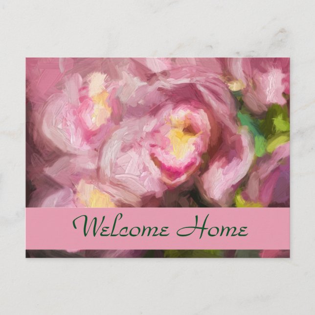 Rosa Orchids Impasto Postkarte (Vorderseite)