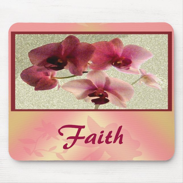 Rosa Orchids Mousepad (Name ändern) (Vorne)