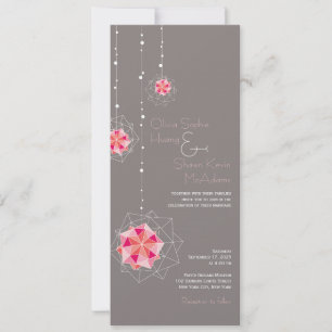 Rosa Origami Hängeschmuck Licht Asiaten Hochzeit Einladung