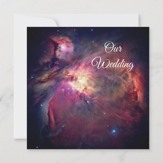 Rosa Orion Nebula Foto Kosmische Hochzeit Einladung (Rückseite)