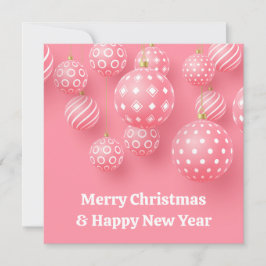 Rosa Ornamente frohe Weihnachten und glückliches n