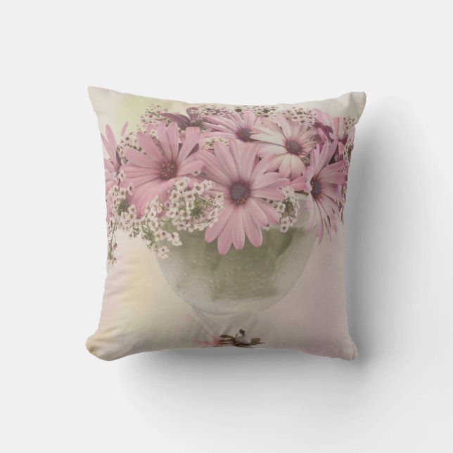 Rosa Osteospernum Kissen (Vorderseite)