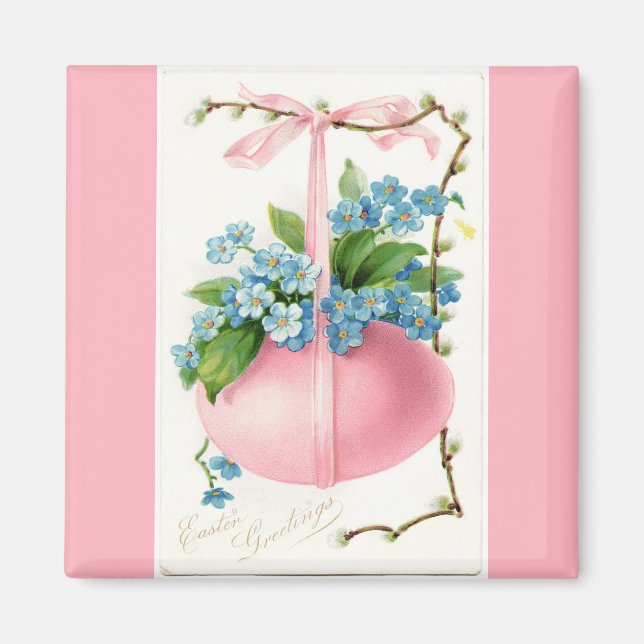 Rosa Ostereier und Blume Magnet (Vorne)