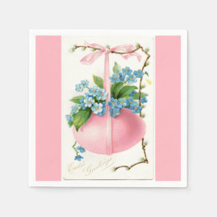 Rosa Ostereier und Blume Papier Neapel Serviette