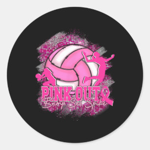 Rosa Out and Bump Set Spike Breast Cancer Awarenes Runder Aufkleber