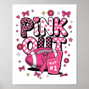 Rosa Out Football Ribbon Game Day Spirit Poster