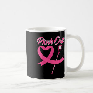 Rosa-out-Rosa Brustkrebs Schleife Herz mit Lakr Kaffeetasse