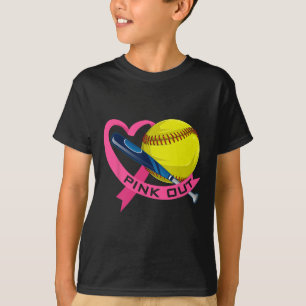 Rosa-out-Rosa Brustkrebs Schleife - Herz mit Soft T-Shirt