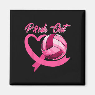 Rosa-out-Rosa Brustkrebs Schleife Herz und Band Magnet