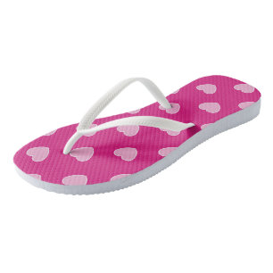 Rosa Paar Flip Flops mit Herzen