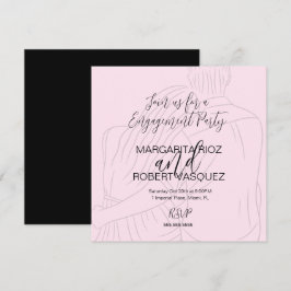 Rosa Paar Umarrmungsskript Verlobungsfeier Save The Date