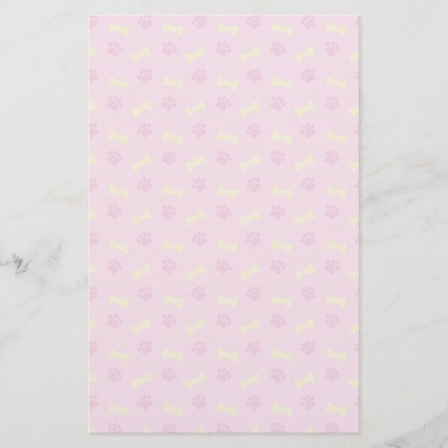 rosa Pad Print Bone Pattern Briefpapier (Vorderseite)