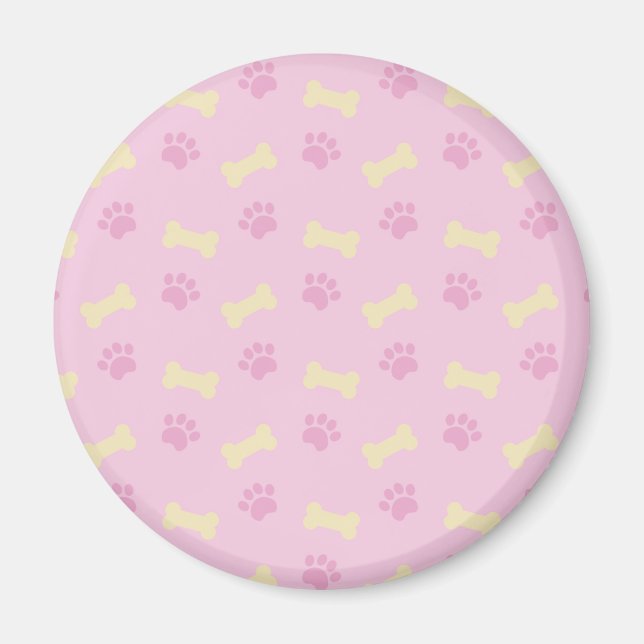 rosa Pad Print Bone Pattern Magnet (Vorne)