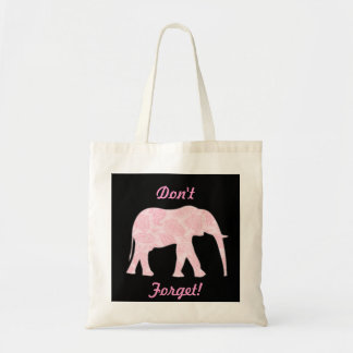 Rosa Paisley-Elefant-Tasche - vergessen Sie nicht! Tragetasche