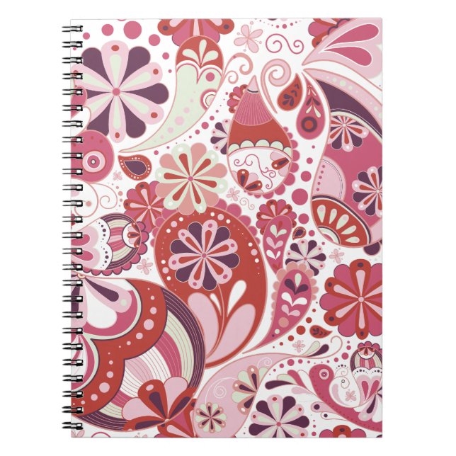 Rosa Paisley-Hintergrund Notizblock (Vorderseite)
