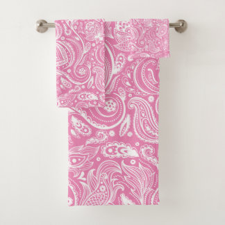 Rosa Paisley-Muster Badhandtuch Set