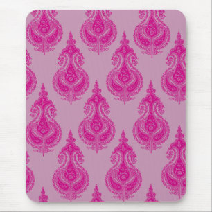 Rosa Paisley personalisierbarer Name Mousepad