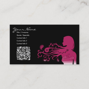 rosa Paisley:  qr Code Visitenkarte
