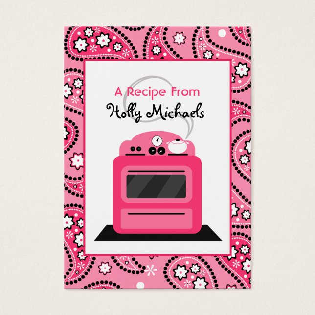 Rosa Paisley & Retro-Rezept (Vorderseite)
