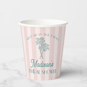Rosa Palm Springs Pastell Strand Brautparty Pappbecher