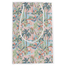 Rosa Palm-Toilette-Geschenktasche, tropischer Szen