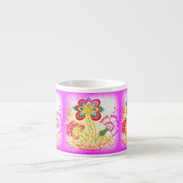 Rosa Palmen Espresso Tasse (Vorderseite)