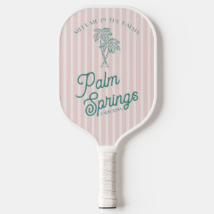 Rosa Palmenfrühling Pastell-Strandparty Pickleball Schläger
