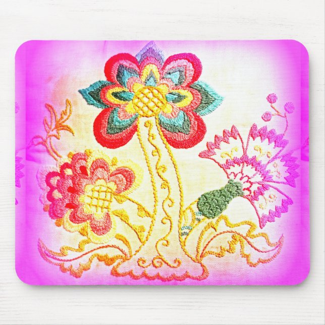 Rosa Palmenmousepad im Hippie-Stil Mousepad (Vorne)
