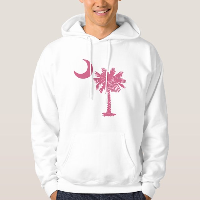 Rosa Palmetto-Mond Hoodie (Vorderseite)