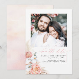 Rosa Pampas Gras Save the Date Foto