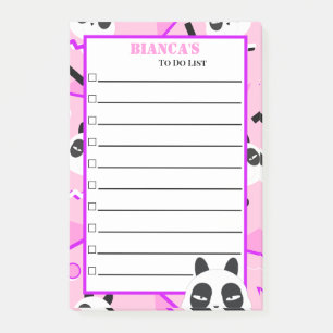 Rosa Panda-Bär Peekaboo Post-it Klebezettel
