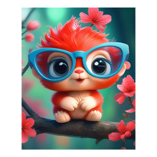 Rosa Panda Cartoon auf der Zweigstelle Fotodruck