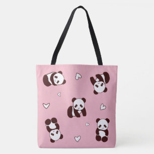Rosa Panda Tote Tasche