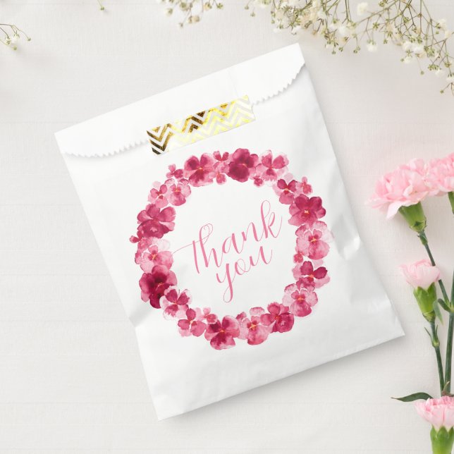 Rosa Pantoluskranz danke der Aquarellkunst Geschenktütchen (Versiegelt)