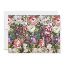 Rosa Papier-Blumen-Collage-Einladung
