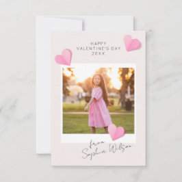 Rosa Papierherzen Foto Liebe Frohen Valentinstag Mitteilungskarte