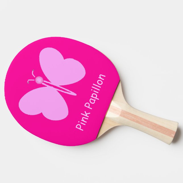 Rosa Pappillon Tischtennis Schläger (Seitenansicht)