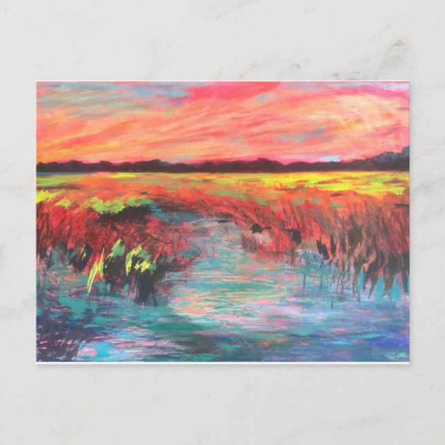 Rosa Paradies Postkarte (Vorderseite)