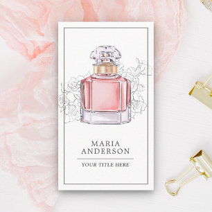 Rosa Parfümflasche Visitenkarte