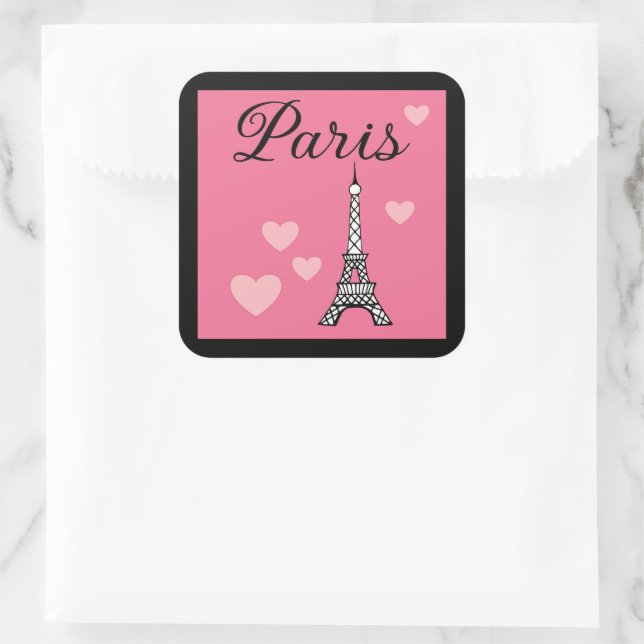 Rosa Paris Aufkleber (Tasche)