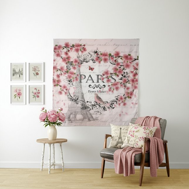 Rosa Paris Blüten Wandteppich (Von Creator hochgeladen)