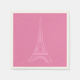 Rosa Paris Eiffelturm Papier Napkins Serviette
