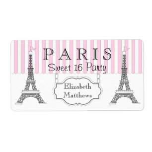 Rosa Paris Eiffelturm Sweet 16 Name