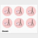ROSA PARIS-PUDEL 3 Zoll Bevorzugungs-Aufkleber Runder Aufkleber (Blatt)