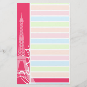 Rosa Paris; Retro Neon Rainbow Briefpapier