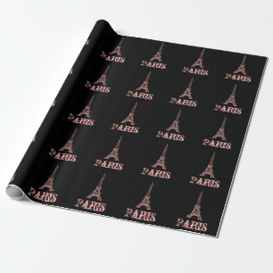 Rosa Pariser Eiffelturm-Geschenkpapier Geschenkpapier