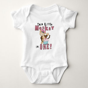 Rosa Party Affe 1. Geburtstag Shirts und Geschenke