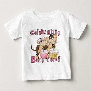 Rosa Party Affe 2. Geburtstagsgeschenke und Gesche Baby T-shirt
