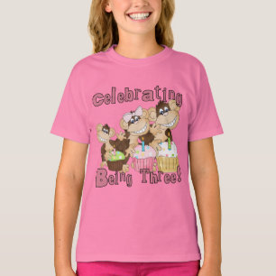 Rosa Party Affe 3. Geburtstagsgeschenke und Gesche T-Shirt